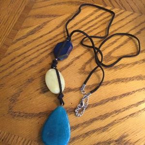 Stone and glass necklace